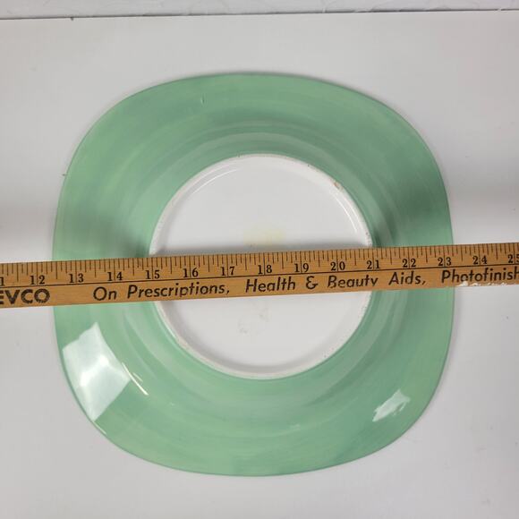 2003 Enesco Carol Rowan Geraniums Serving Bowl Red Green Yellow Pasta - Picture 12 of 13